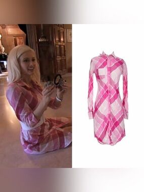 Plaid Button-Down Shirt Dress As Seen On Holly Madison